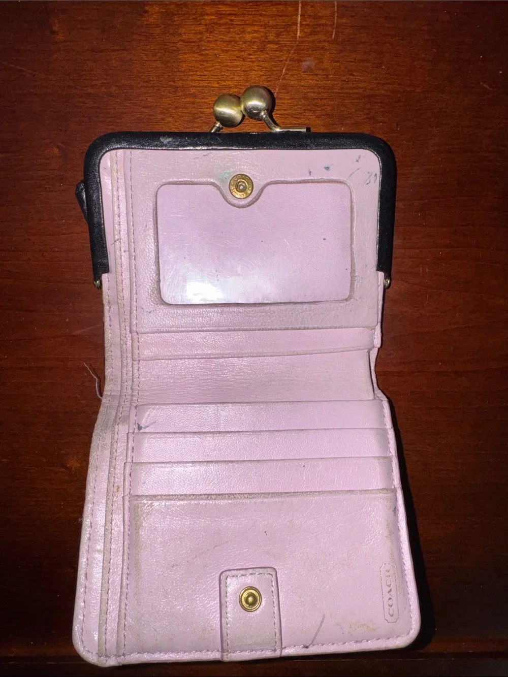 Vintage COACH Black Signature Canvas Coin Wallet